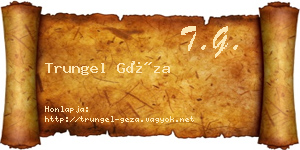 Trungel Géza névjegykártya
